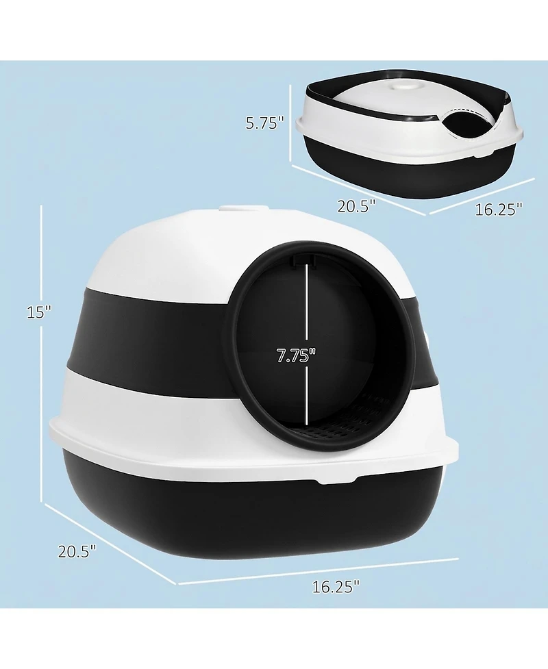 Ruie Dome Covered Cat Litter Box with Lid Grate and Air Freshener