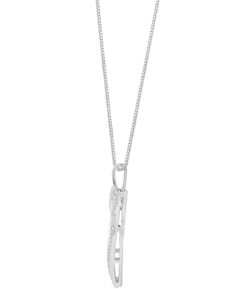 Marsala Diamond Heart 18" Pendant Necklace (1/4 ct. t.w.) in Sterling Silver
