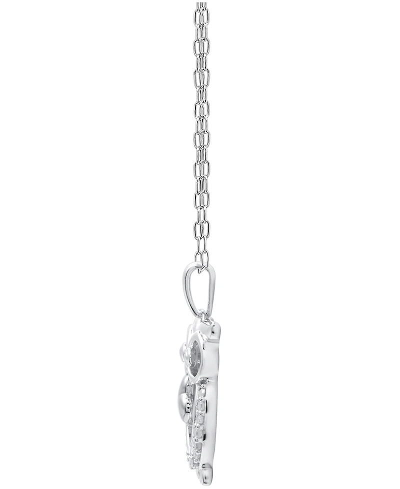 Diamond Owl Heart 18" Pendant Necklace (1/10 ct. t.w.) Sterling Silver or & 14k Gold-Plate