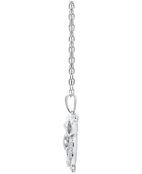 Diamond Owl Heart 18" Pendant Necklace (1/10 ct. t.w.) Sterling Silver or & 14k Gold-Plate