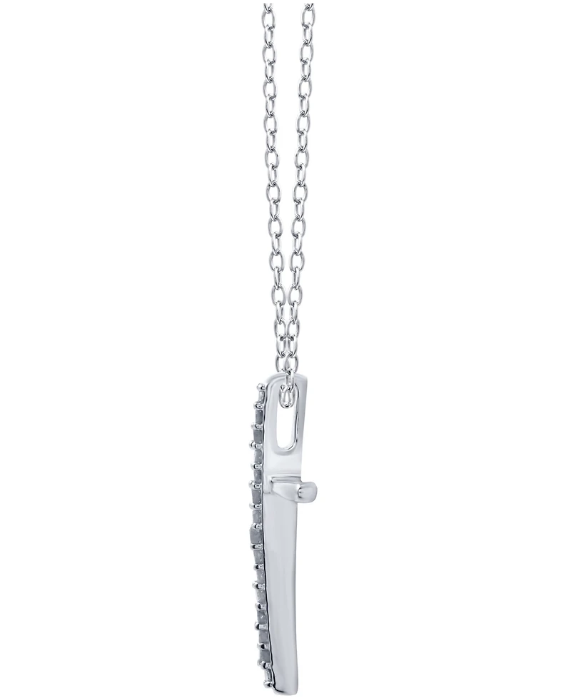 Diamond Cross 18" Pendant Necklace (1/10 ct. t.w.) Sterling Silver or & 14k Gold-Plate