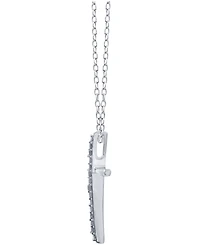 Diamond Cross 18" Pendant Necklace (1/10 ct. t.w.) Sterling Silver or & 14k Gold-Plate