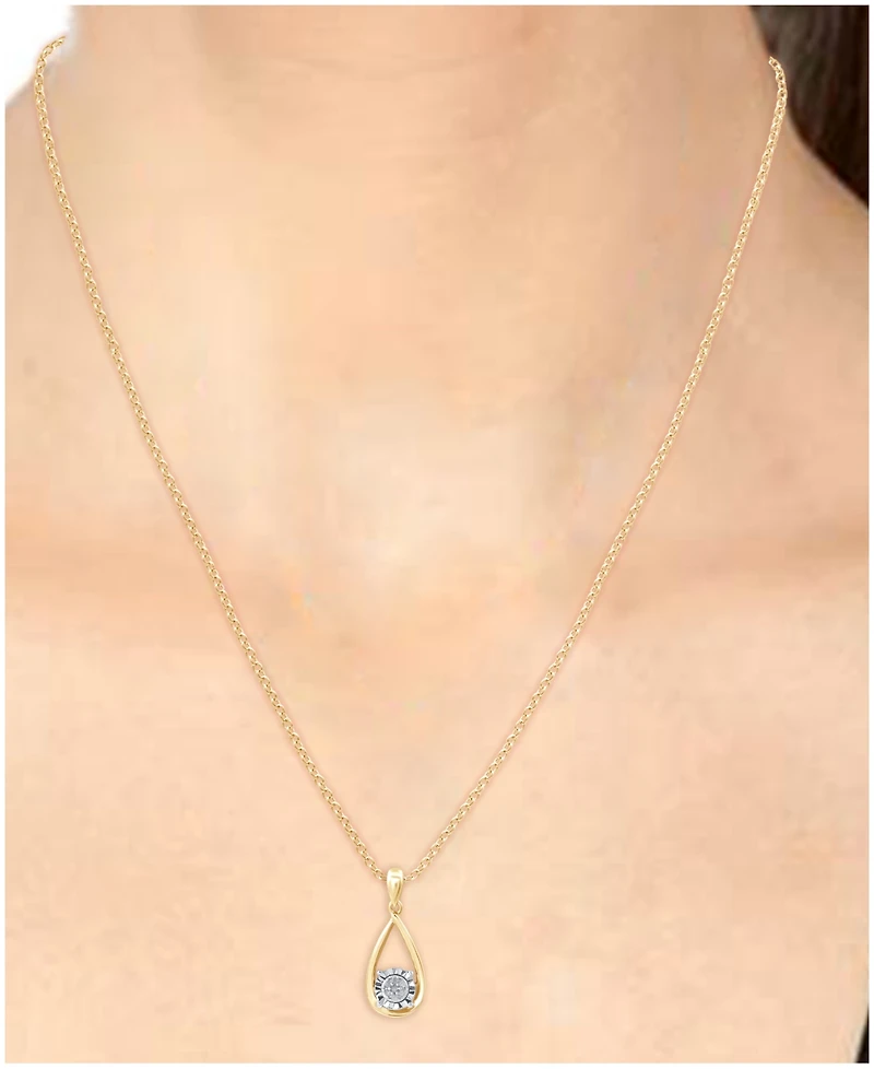 2-Pc. Set Diamond Teardrop Pendant Necklace & Matching Stud Earrings (1/6 ct. t.w.) Sterling Silver or 14k Gold-Plated