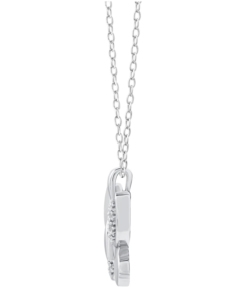 Diamond Butterfly 18" Pendant Necklace (1/10 ct. t.w.) in Sterling Silver