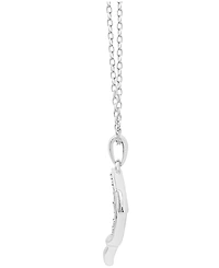 Diamond Dolphin 18" Pendant Necklace (1/10 ct. t.w.) in Sterling Silver