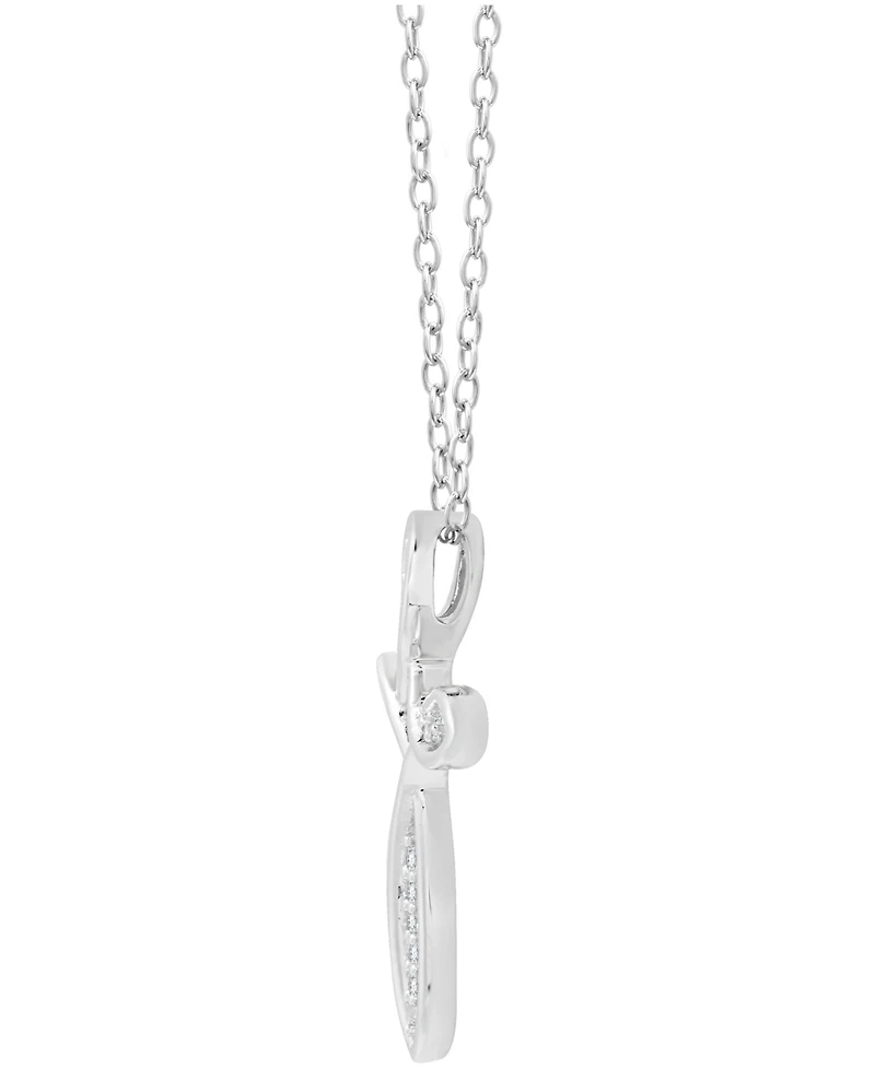 Diamond Loop Cross 18" Pendant Necklace (1/10 ct. t.w.) in Sterling Silver