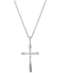 Diamond Cross 18" Cross Pendant Necklace (1/10 ct. t.w.) in Sterling Silver
