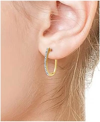2-Pc. Set Diamond Hoop Earrings (1/6 ct. t.w.) in Sterling Silver & 14k Gold-Plated Sterling Silver