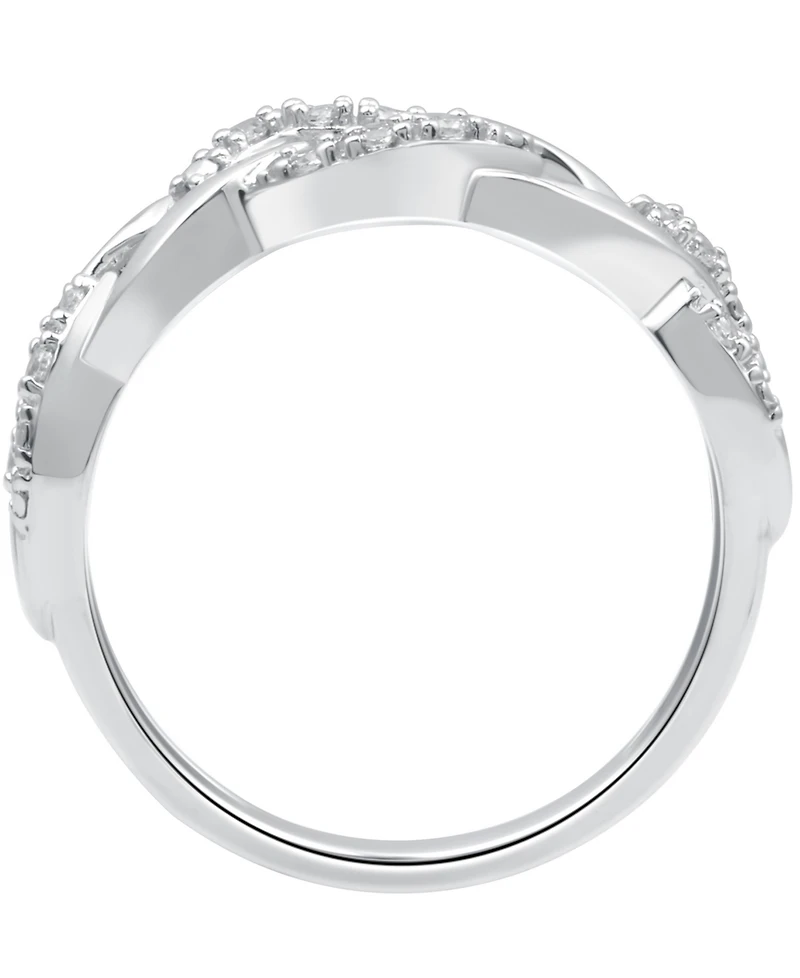 Diamond Link Band Ring (1/10 ct. t.w.) Sterling Silver