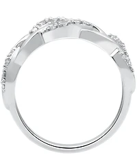 Diamond Link Band Ring (1/10 ct. t.w.) Sterling Silver
