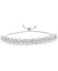 Diamond Wave Bolo Bracelet (1/6 ct. t.w.) in Sterling Silver