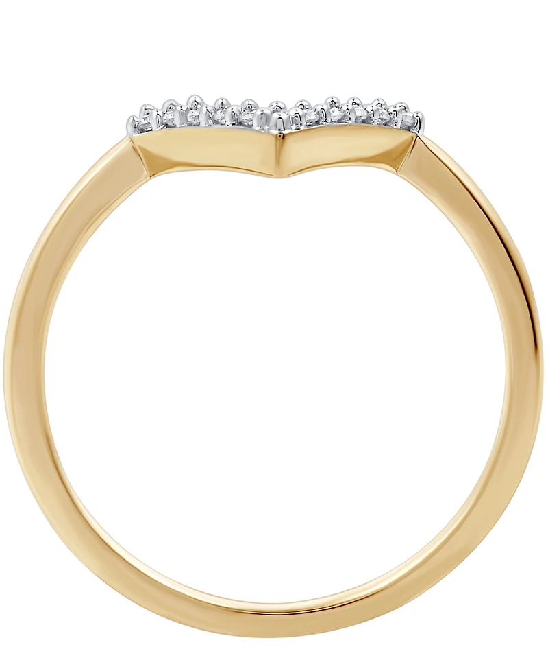 Diamond V Ring (1/10 ct. t.w.) Sterling Silver or 18k Gold-Plated