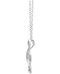 Diamond Treble Clef Heart Pendant Necklace in Sterling Silver (1/10 ct. t.w.)