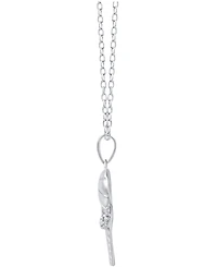 Diamond Basketball and Hoop Pendant Necklace in Sterling Silver (1/10 ct. t.w.)