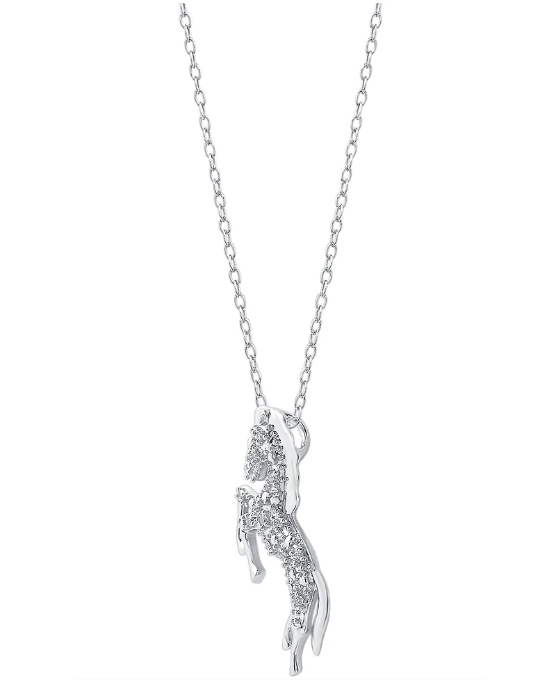 Diamond Horse Pendant Necklace in Sterling Silver (1/10 ct. t.w.)