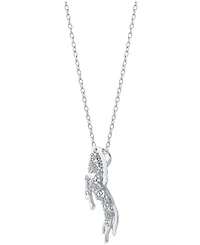 Diamond Horse Pendant Necklace in Sterling Silver (1/10 ct. t.w.)