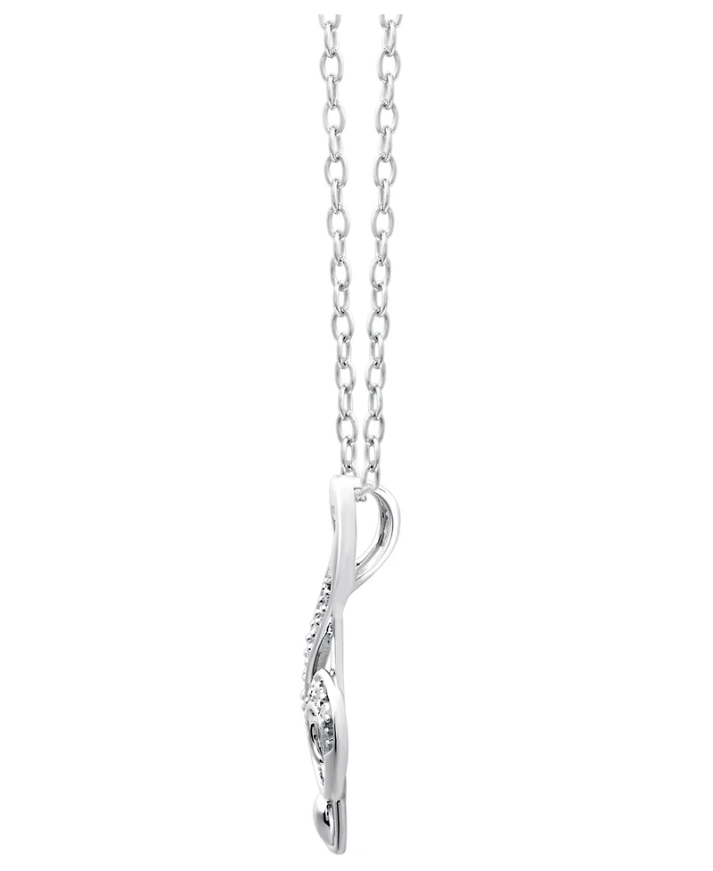 Diamond Pendant Necklace, Sterling Silver Diamond Music Note (1/10 ct. t.w.)