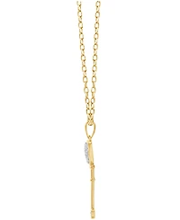 Diamond Heart Lock Key Pendant Necklace in 18k Gold over Sterling Silver(1/10 ct. t.w.)