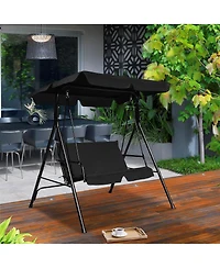 Costway Loveseat Patio Canopy Swing Glider Hammock Cushioned Steel Frame Outdoor