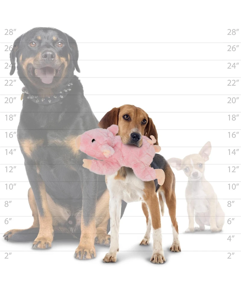 Mighty Farm Piggy, Durable Plush Squeaky Dog Toy