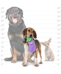 Tuffy Funny Food Eggplant, Durable Plush Squeaky Dog Toy