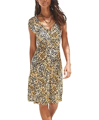 Lascana Women's Print Wrap Look Dress