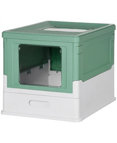Ruie Fully Enclosed Cat Litter Box with Front Entry and Top Exit