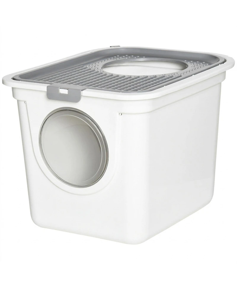 Ruie Covered Cat Litter Box with Front Entrance Top Exit and Scoop