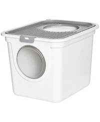 Ruie Covered Cat Litter Box with Front Entrance Top Exit and Scoop