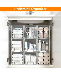 Xdovet Stackable Plastic Organizer Drawers Bathroom Kitchen Pantry Makeup Storage