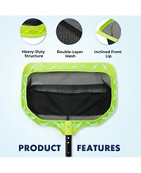 Xdovet Pool Skimmer Net Leaf Rake Fine Mesh Triangular Frame