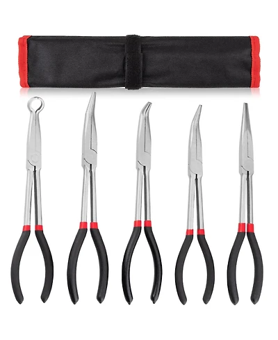 Xdovet Bent Nose Pliers 11 Inches Extra Long Set Straight Circle Precision Work