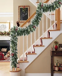 Puleo International 20' Snowy Silverton Pine Garland