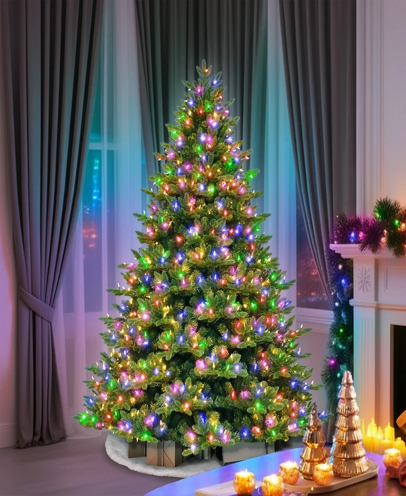 Puleo International 6.5" Pre-Lit Artificial Noble Fir Tree