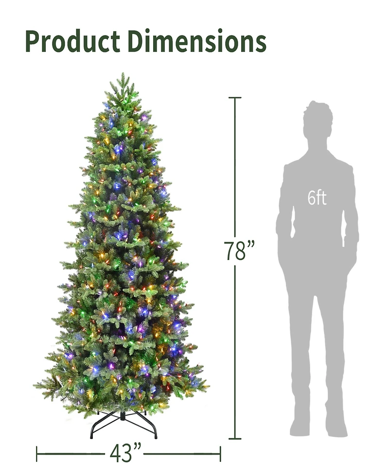 Puleo International 6.5" Pre-Lit Artificial Slim Noble Fir Tree
