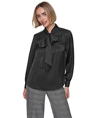 Sonia Rykiel Women's Bow-Blouse Long-Sleeve Collared Top