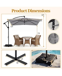 Sugift Offset Cantilever Square Patio Umbrella with 360 Rotation and Crank