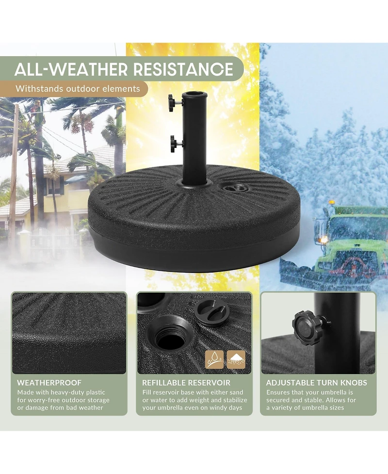 WestinTrends 9 Ft Outdoor Patio Market Umbrella with Bronze Round Base