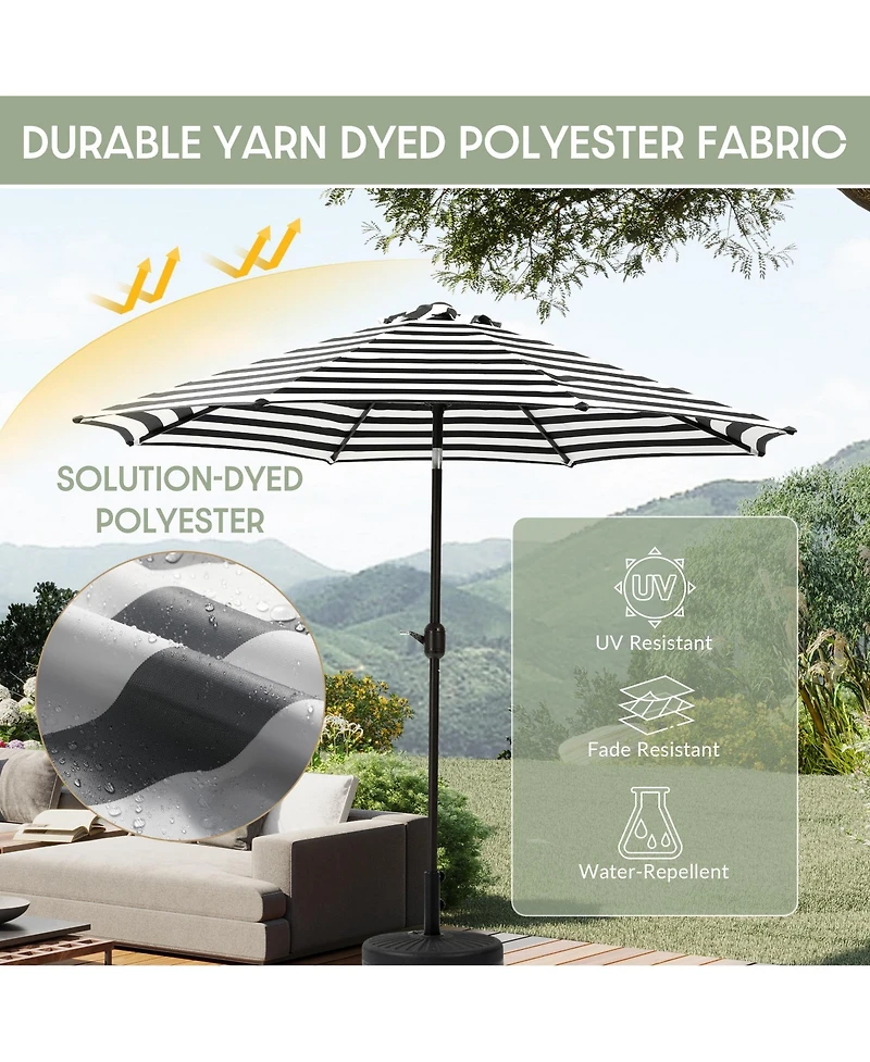 WestinTrends 9 Ft Outdoor Patio Market Umbrella with Bronze Round Base