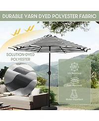 WestinTrends 9 Ft Outdoor Patio Market Umbrella with Bronze Round Base