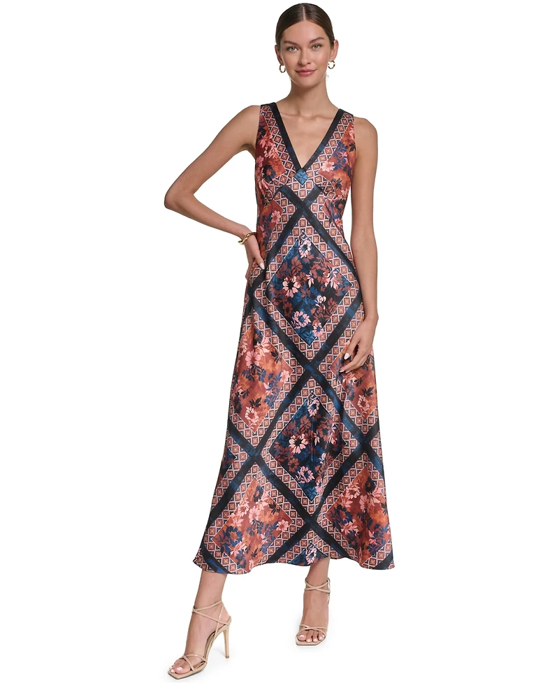 Halston Women's Printed Satin Dress