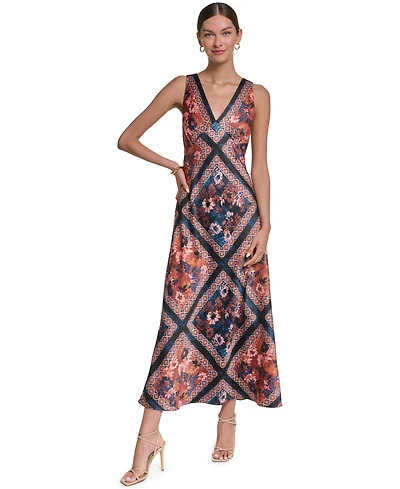 Halston Women's Printed Satin Dress