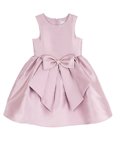 Rare Editions Girls' 7-16 Solid Mikado Drop Waist Dress