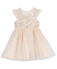 Rare Editions Girls' 2T-6X Sequin Floral Mesh Dress