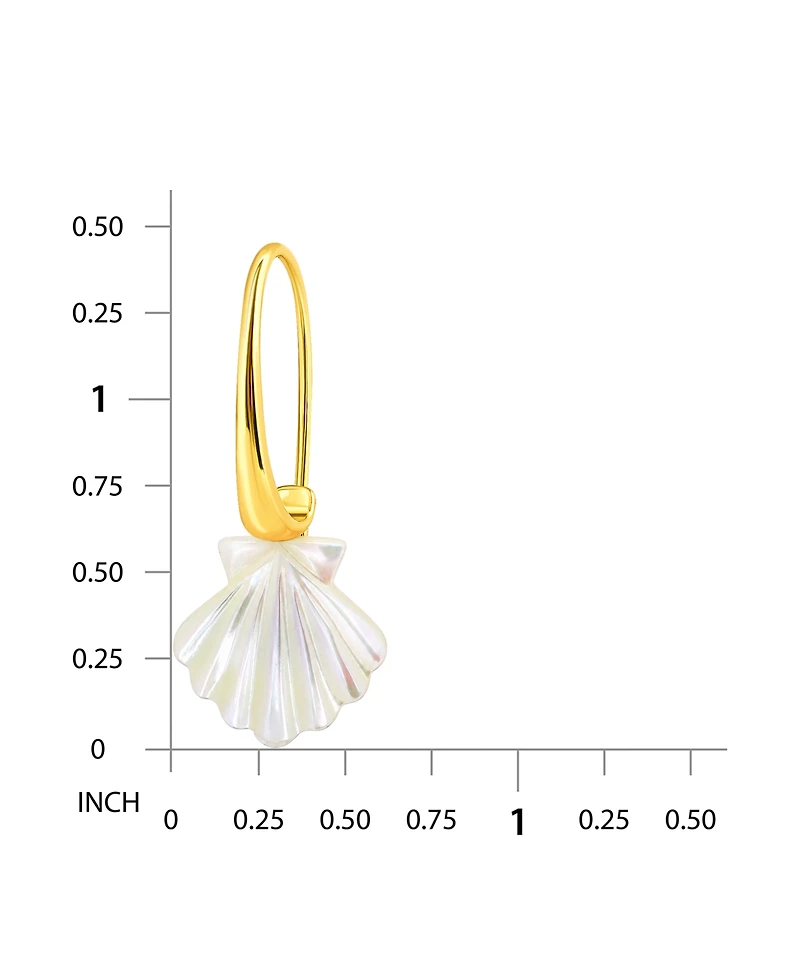 Macy's Genuine Imitation Pearl Clamshell Shape Drop on Hardwire Fishhook Closure Earrings