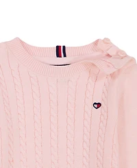 Tommy Hilfiger Baby Girls' Crewneck Coverall and Hat, 2-Piece Set