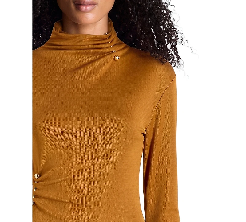 Kenneth Cole Women's Long-Sleeve Cowl Neck Mini Dress