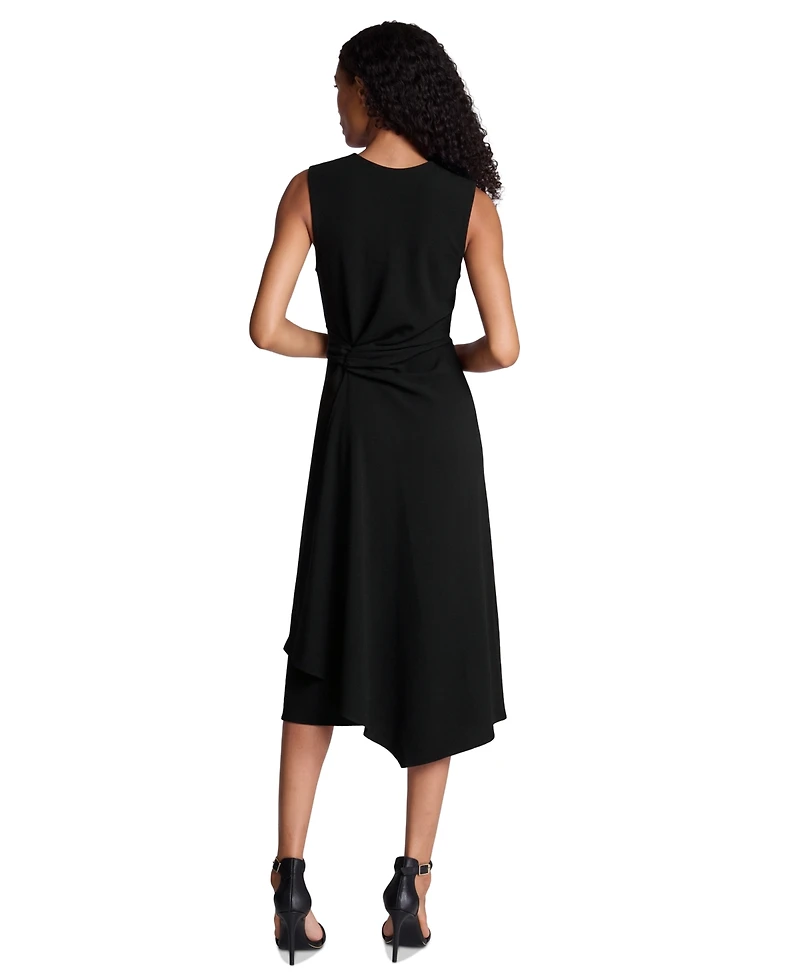 Kenneth Cole Women's V-Neck Asymmetric Hem Midi Dress