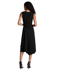 Kenneth Cole Women's V-Neck Asymmetric Hem Midi Dress