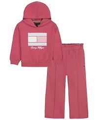 Tommy Hilfiger Girls' 2T-6X Long-Sleeve Hoodie and Pants, 2-Piece Set